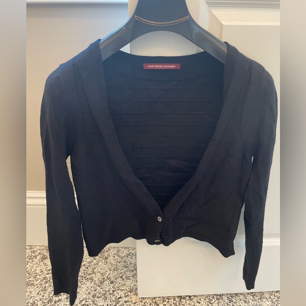 Comptoir des Cotonniers Black shimmer Cardigan (size M)